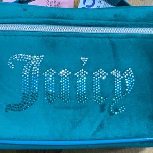 💗{Juicy Couture} Beautiful Teal Ombré Bling Logo Makeup Bag | Train Case!